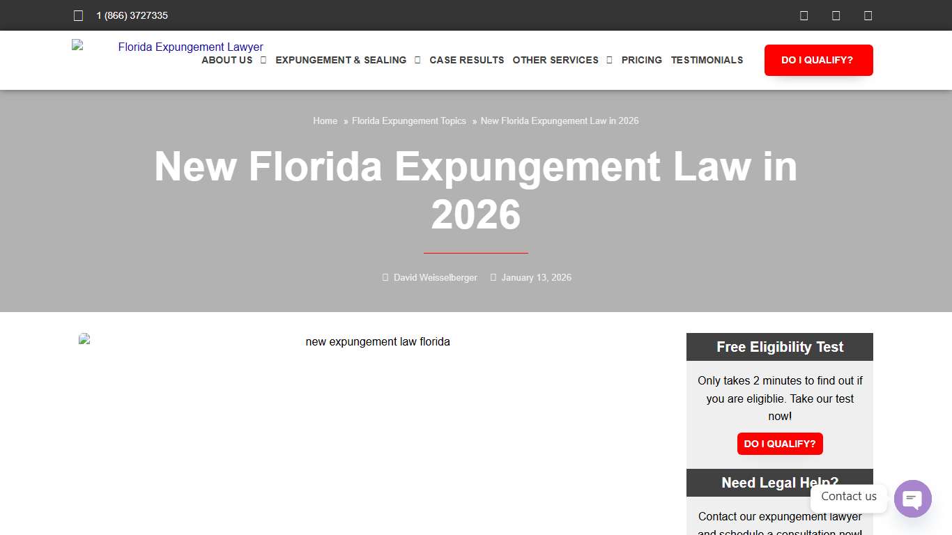 New Florida Expungement Law in 2026 (Expert Updates)