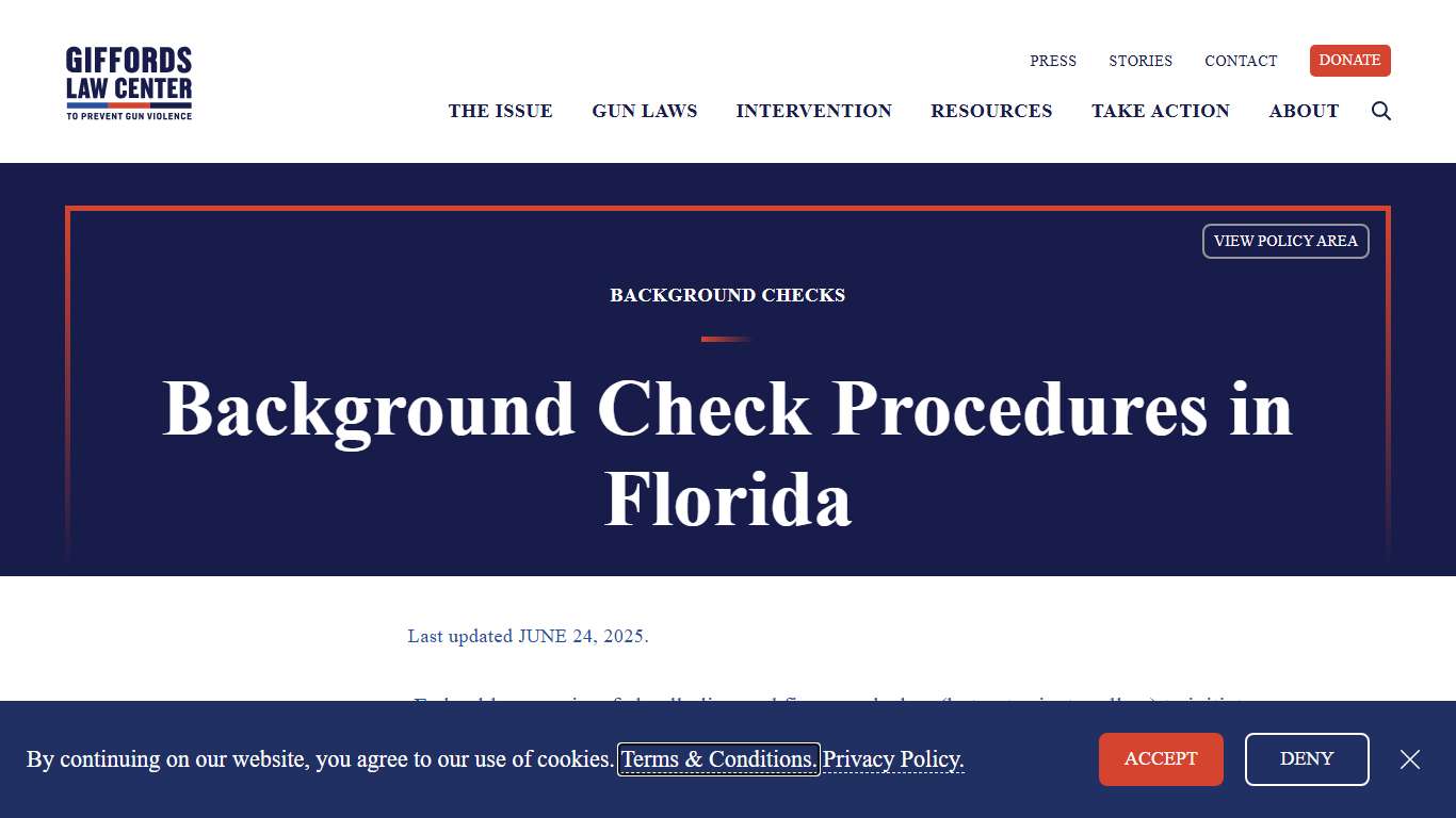 Background Check Procedure Laws in Florida | Giffords